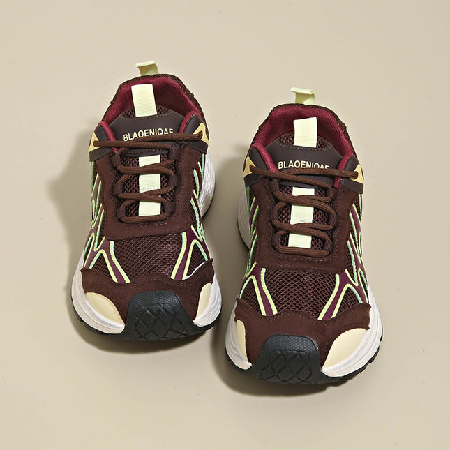 Dad Shoes for Women 2025 New Mesh Breathable Jogging Shoes Thick Sole Heightening Casual Sports Shoes
