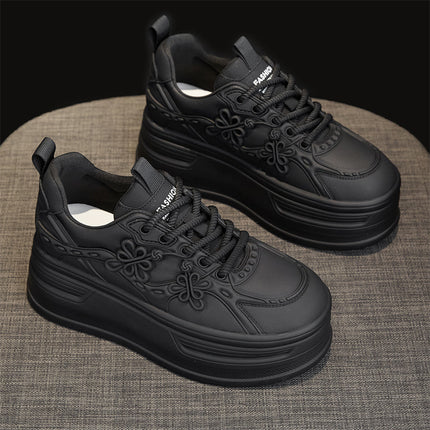Chinese Style Thick-Soled Height-Increasing White Shoes for Women 2025 Autumn and Winter New Versatile Breathable Casual Shoes Chinese Knot Women's Shoes