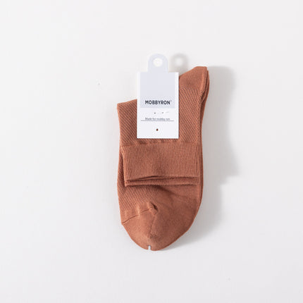 Socks men's solid color cotton socks spring and autumn business tube socks four seasons mesh cotton antibacterial deodorant breathable stockings wholesale