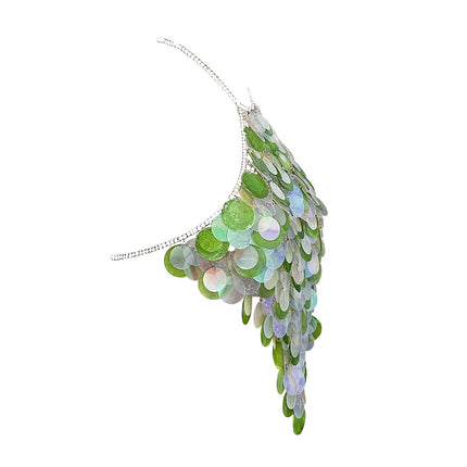 2025 Handmade Sling Colorful Gradient Mica Shell Splicing Iron Chain Cut Out Body Chain Island Swimming Pool Going Out to Sea
