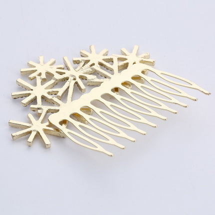 Cross-Border European and American New Fashion Bridal Snowflake Hair Comb Insert Comb Hair Crystal Headdress Hair Accessories Hair Comb Jewelry Gift