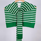 White stripes on green background