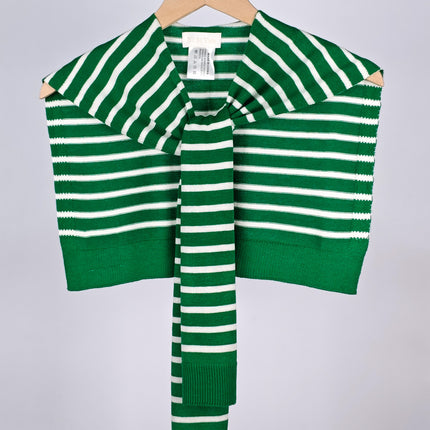 Korean Style New Striped Knitted Shawl for Women, Suitable for Spring and Autumn, Air-Conditioned Rooms, Office, Versatile and Fashionable Shoulder Scarf