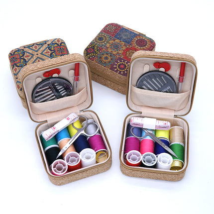 Amazon Cross-Border Household Practical Portable Multi-Functional Retro Sewing Box Sewing Kit Sewing Hand Sewing Set Tool