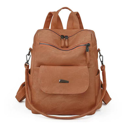 Cross-Border Backpack Backpack Women's K-Style Large Capacity Women's Backpack Backpack Women's Bag Pu Women's Bag