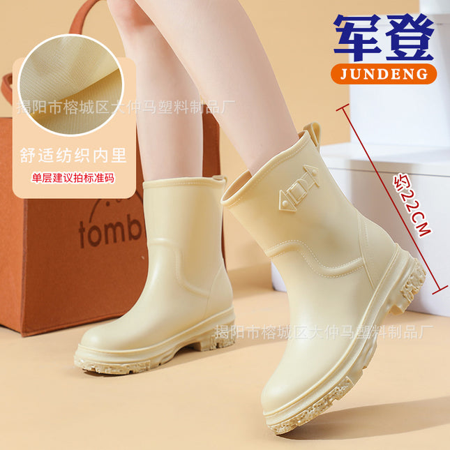 Rain Boots for Women, Adult Fashion, Versatile Short-Tube Water Shoes, Thickeneded Wear-Resistant Overshoes, Kitchen Work Non-Slip Waterproof Boots, Rain Boots