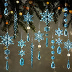 As shown in the picture / 18-piece blue snowflake set (ribbon optional)