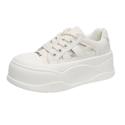 Breathable Thick-Soled White Shoes for Women, Height-Increasing Sneakers, 2025 Summer New Versatile Soft-Soled Casual Sports Shoes for Women
