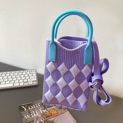 Shoulder bag 2024 portable semicircle simple travel with knitted handbag student leisure bag large capacity mobile phone