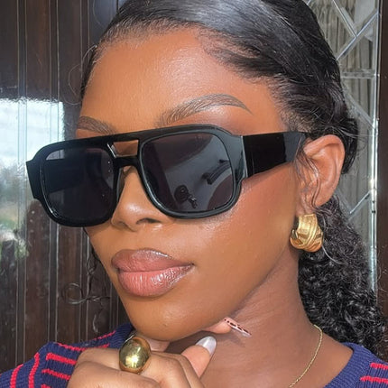 Fashion Casual Double-Bridge Sunglasses 2025 New Sun Glasses Uv Protection Personality European and American Photo Influencer Sunglasses for Women