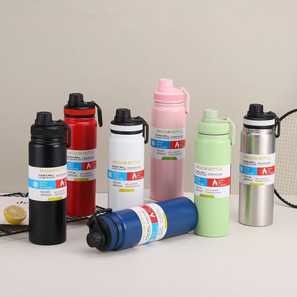 New thermos cup 304 stainless steel double-layer cup portable travel space pot large capacity outdoor sports water bottle
