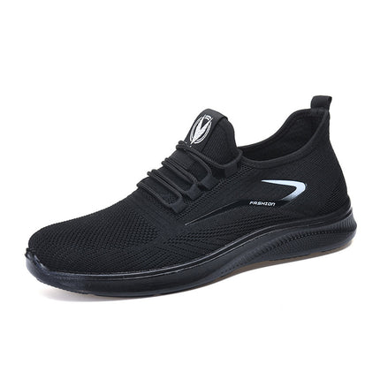 Plus Size Export Fly Woven Men's Shoes Spring Cross-Border Shoes Men's Casual Shoes Polyurethane Breathable Mesh Sports Shoes for Men