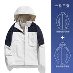 Ygnz-ky09a men's warm white-dark blue [three-in-one/removable liner] / M