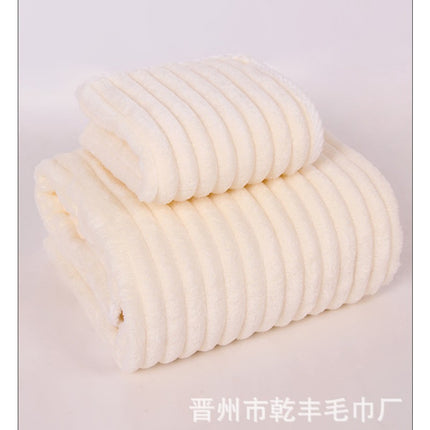 Candy Strip Towel Bath Towel Thickened Coral Velvet Soft Absorbent Lint-Free Household Adult Towel