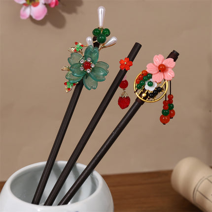 New Year Red Festive Chinese Style Hairpin Palace Style Tassel Walking Hair Hairpin Retro Hanfu Ancient Dress Cheongsam Hair Accessories Women