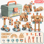 144pcs-diy assembled toys (with storage box)