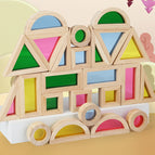 24pcs wooden acrylic rainbow building blocks 0.84kghx