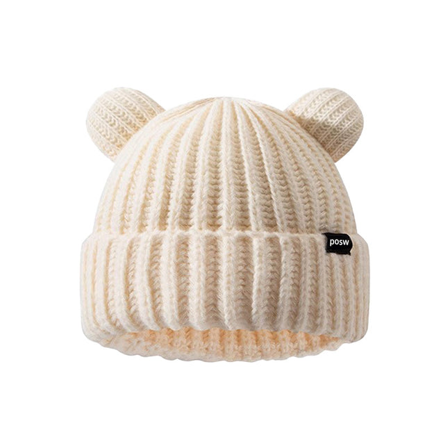 2025 New Cute Bear Knitted Hat Autumn and Winter Warm Face Small Knitted Hat Women Winter All-match Cold Protection