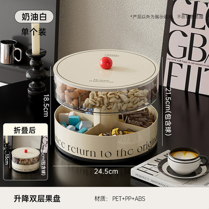 Fruit Tray Living Room Coffee Table Food Grade Melon and Peanut Snacks Dried Fruit Box Multi-layer Rotating Liftable Candy Box