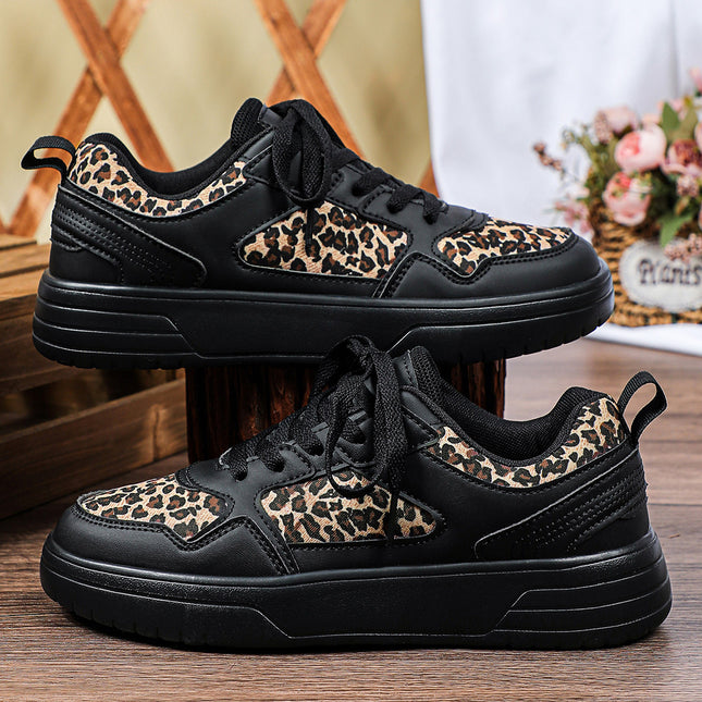 European Women's Shoes 2025 New Thick-Soled Height-Increasing Retro Sneakers Couple Style Color-Blocking Fashion Versatile Outdoor Trendy Shoes