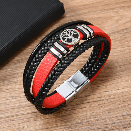 Cross-Border New Products European and American Retro Style Various Ready-Made Life Tree Fashion Versatile Multi-Layered Hand-Woven Men's Bracelets