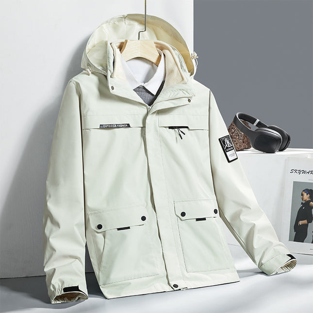 Winter Couple Outdoor Rush Clothes Three-in-One Hood Removable Liner Two-piece Warm Windproof Casual Rush Clothes