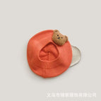 Bear head beret-orange / 3-48 months