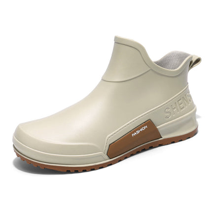 Short-Tube Rain Boots for Men, Non-Slip and Wear-Resistant, Suitable for Fishing and Water Activities, 2026 Men's Waterproof Kitchen Rain Boots, Beach Shoes