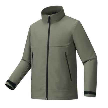 Thin stand collar green charge clothing spring and autumn high-end fashion outdoor leisure coat mountaineering clothing printing logo