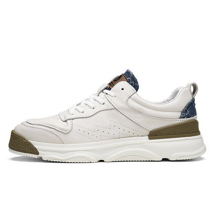 European Station Men's Shoes Forrest Gump Shoes Sneakers Leather White Shoes Contrast Casual Board Shoes Torre Shoes Men's One Piece Hair