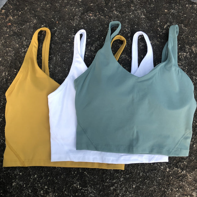 Women's Solid Color U-Shaped Sexy Back Fitness Yoga Training Tight Sports Underwear Breathable Running Vest TANK