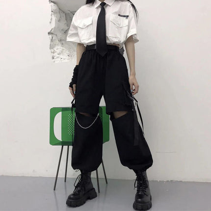 2025 Summer Hot Girl High Waist Overalls Women's American Design Niche Straight-Leg Loose Wide Leg Pants Leggings