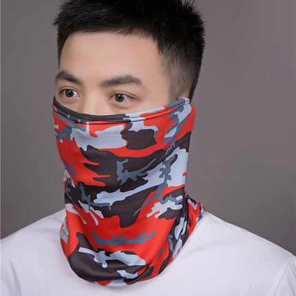 Sun Protection Mask Hat Summer Face Covering Neck Protection Outdoor Sunshade Fishing Breathable Ear Hanging Face Towel Ice Silk Hood Neck Scarf