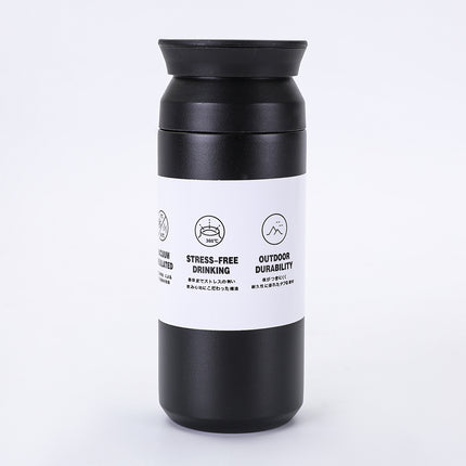 New Japanese Element Cup Flat Lid Simple Accompanying Water Cup Portable 304 Stainless Steel Double Layer Vacuum Thermos Cup