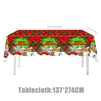 Cross-Border New Product Christmas Grinch Theme Party Decoration Flag Cartoon Party Supplies Tableware Christmas Decoration