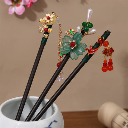New Year Red Festive Chinese Style Hairpin Palace Style Tassel Walking Hair Hairpin Retro Hanfu Ancient Dress Cheongsam Hair Accessories Women