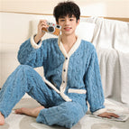 White edge straight collar sky blue men / No.20 150cm