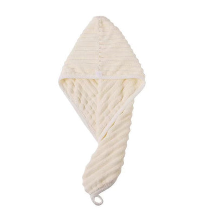 Dry Hair Cap Candy Velvet Thickeneded Water-Absorbent Quick-Drying Shower Cap for Women 2024 New Vertical Striped Turban Cross-Border Labeling Delivery