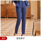 708 blue striped pants / S