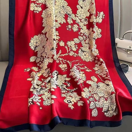 2024 New Arrival Li Brocade Satin Scarf Women's Elegant Printed Fashionable Scarf Spring Autumn Winter Scarf Scarf Shawl