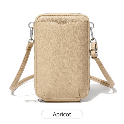 2024 New Mini Litchi Pattern Mobile Phone Bag Wallet Fashionable Women's Multifunctional Crossbody Small Bag Simple Shoulder Bag