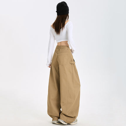 American High Street Hottie Scimitar Jeans for Women in Autumn New Design Loose Slimming Casual Workwear Wide Leg Pants