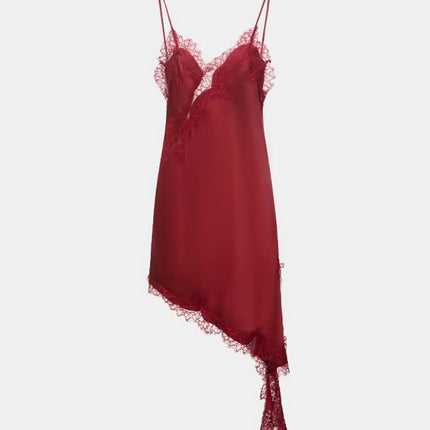 Cross-Border Women's Clothing Wholesale 2025 Summer New European and American Style Suspender Lace Irregular Hem Dress
