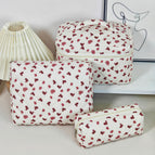 Corduroy red heart / Large [handbag]