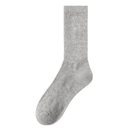 Pure Cotton Sports Socks Men's Sweat-Absorbent and Deodorant Mid-Calf Socks Spring and Summer Versatile Solid Color Cotton Stockings Men's Socks Wholesale