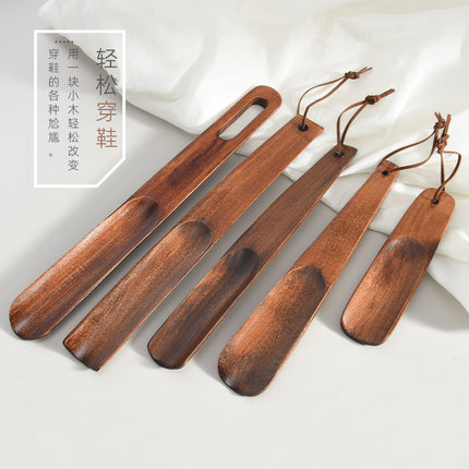 Hotel Supplies Walnut Color Solid Wood Shoe Puller Shoe Puller with Long Handle Shoe Puller Shoe Wearer Shoe Puller