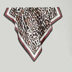 Black and red leopard print scarf / 68X68