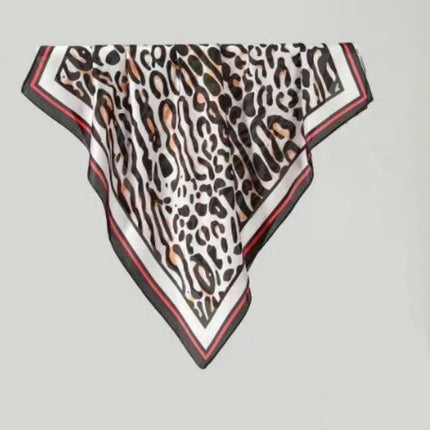 Simulated Silk Printed Silk Scarf for Women, Korean Cashew Leopard Print Headscarf, Four-Season Scarf, Professional Scarf Wholesale