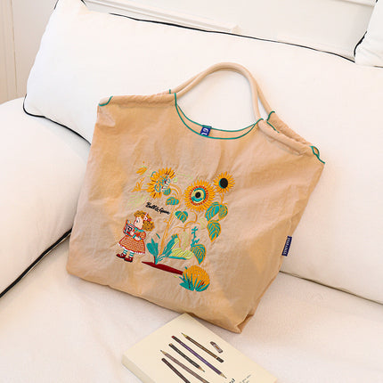 New Canvas Bag Embroidered Shopping Bag Tote Bag Large Capacity Bag Women's Handbag Crossbody Bag