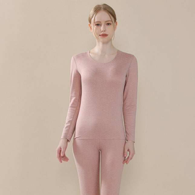 2025 New Cashmere Silk Underwear for Women, Double-Sided Brushed Fleece-Lined Thermal Tops and Pants Set for Men, Seamless Wholesale